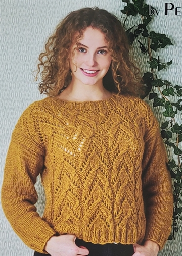 Sweater med hul- og fletmønster - Alice